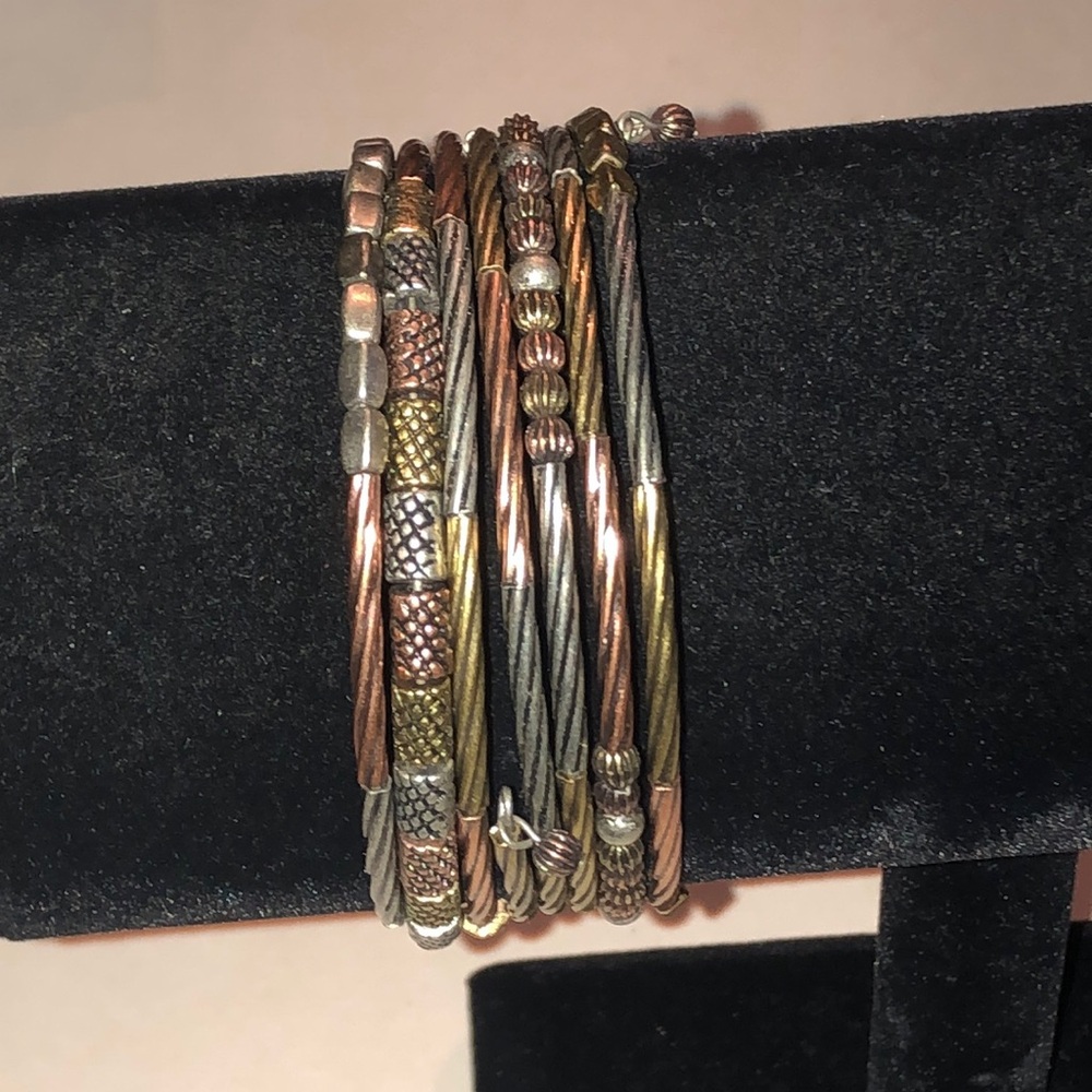 Tri-Tone Cable Wrap Multi-Color Boho Bracelet